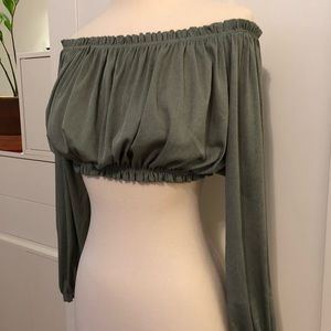 Zara off shoulder crop top